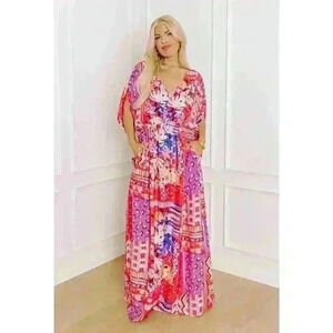 ODDY Pink and Purple Midi Dress